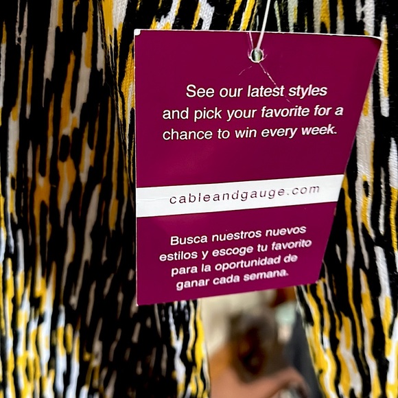 Cable Cable & Gauge new sweater black, yellow and white buttons black & Gold - Picture 5 of 5